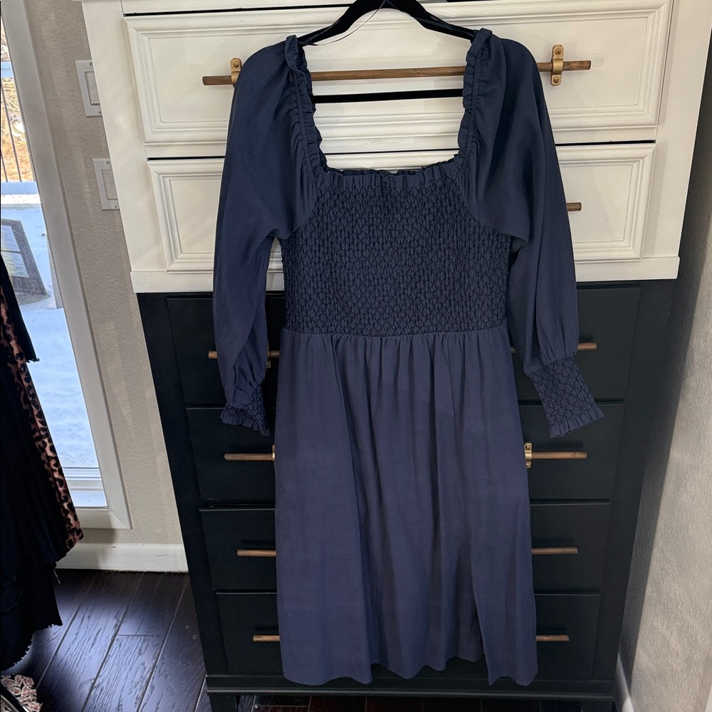 Lost + Wander Midnight Blue Long Sleeve Dress